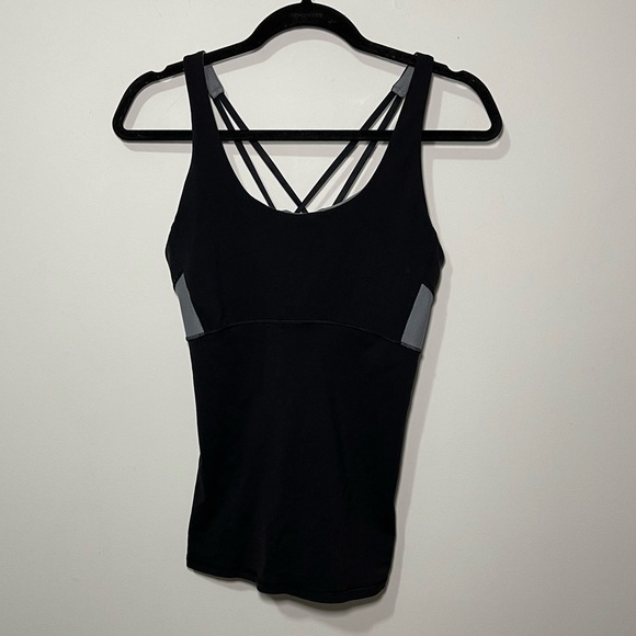 Athleta women’s black Grey Criss cross Back Tank Top in size M - Picture 1 of 6